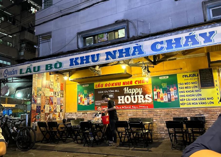 Lẩu bò khu Nhà Cháy